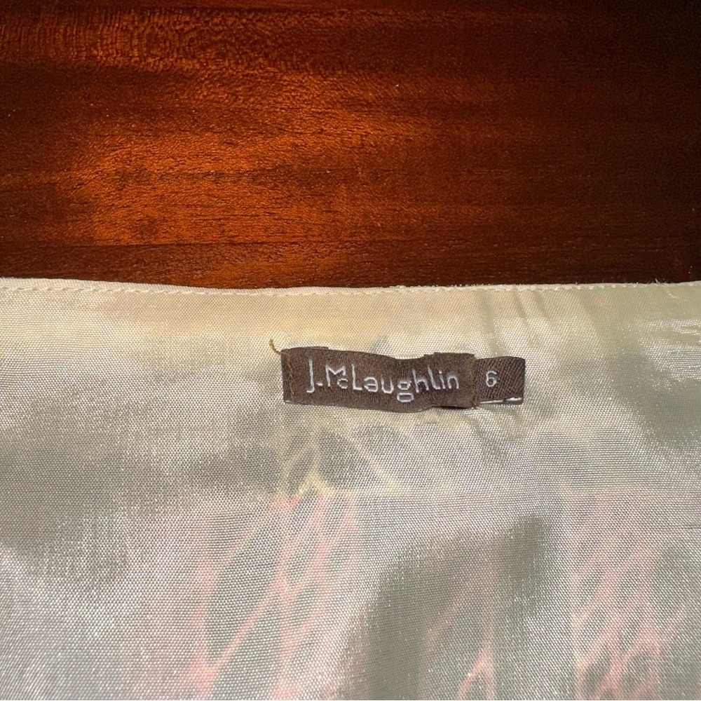 J. McLaughlin Elm Brocade A-line skirt gold pink (112) - Picture 5 of 6